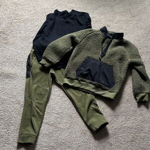 Athletic Works Olive and Black Fleece Jacket